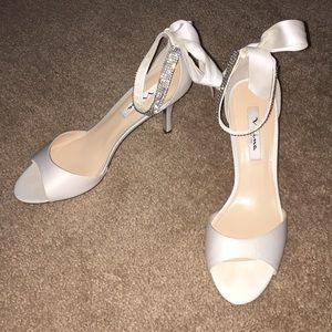 Nina ivory satin heels